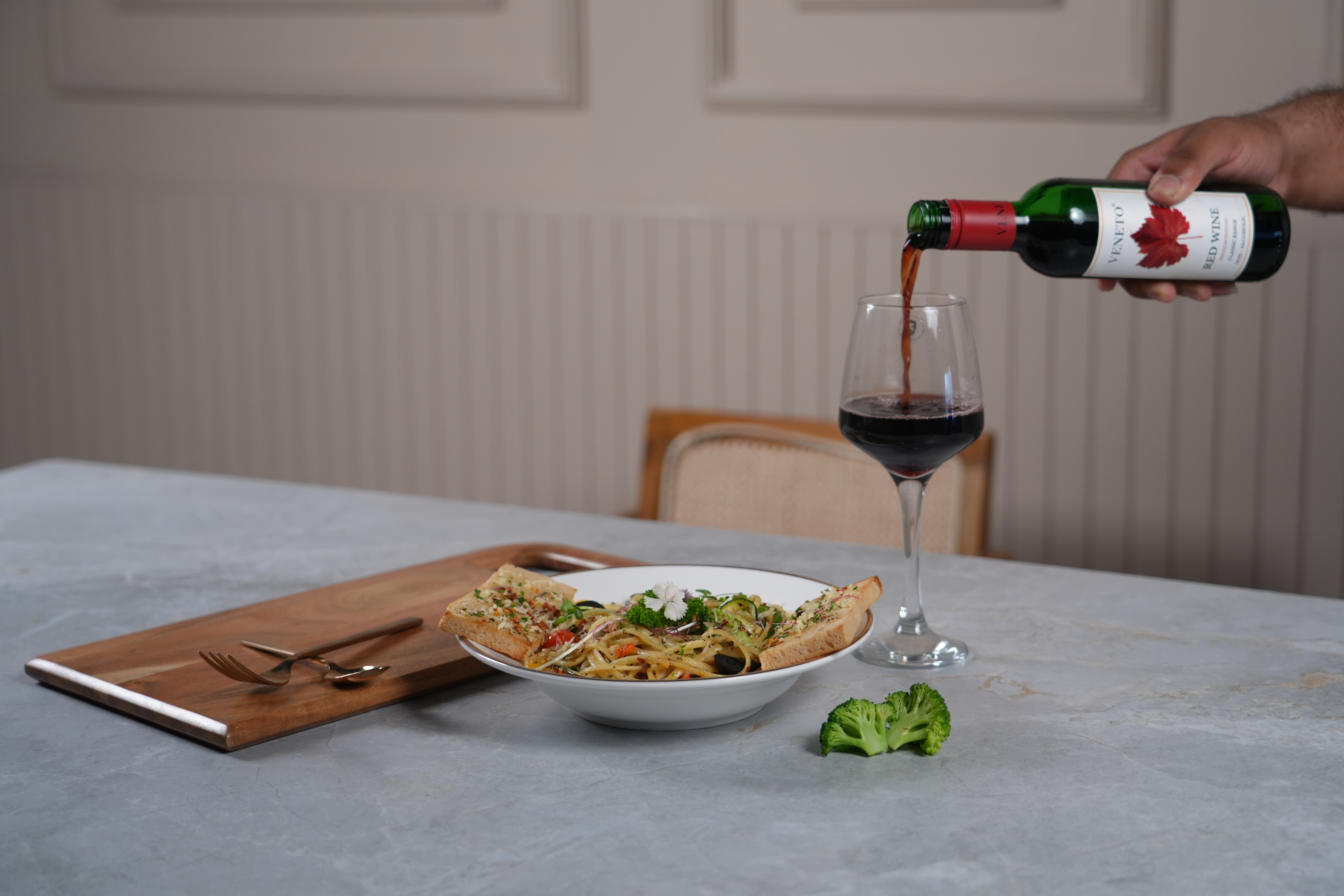 Spaghetti with Red Wine